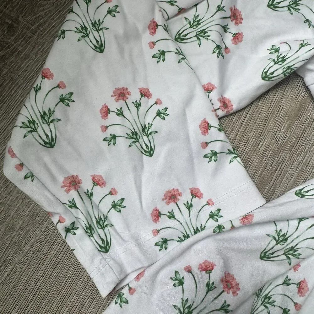 NWOT Lake Pajamas Pima Cotton Wrap Robe Floral Pink and Green XXL - Picture 7 of 10